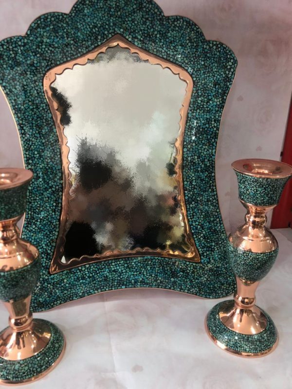 آینه شمعدان فیروزه کوب